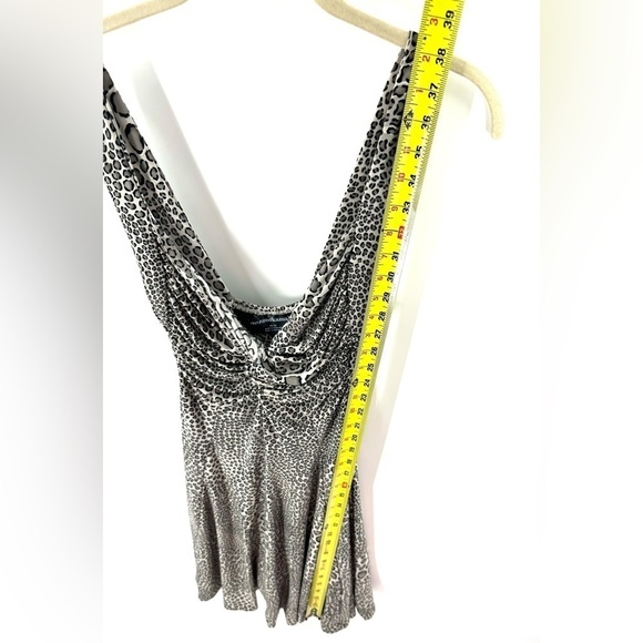 Norma Kamali Twist Flare Jersey Dress Size Medium Animal Leopard Print Stretch - Picture 9 of 10